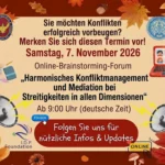 Ausgabe 45/2026 — Einladung an die thailändische Gemeinschaft in Europa zum Online-Brainstorming: Gemeinsame Entwicklung des ersten Curriculums für harmonisches Konfliktmanagement und Streitschlichtung in Europa (Projekt „Frankfurt Sandbox“)